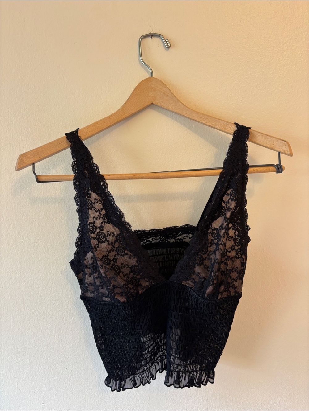Black Lace Cropped Top